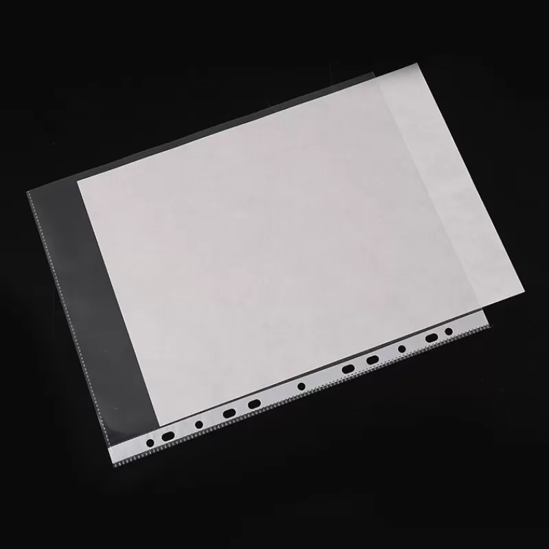 Store SOC 100pcs Plastic Punched File Folders A4 Documents Sleeves Untral Thin Leaf Documents Sheet Protectors Filing Planner Organizer as-picture-show