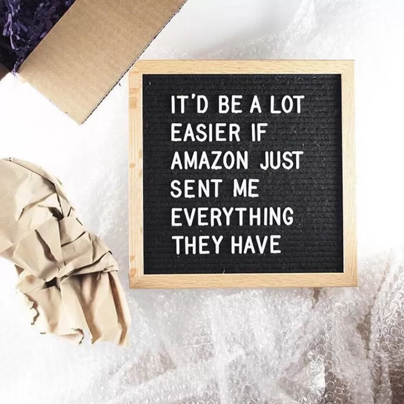 Best SOC 10×10 Inch Square Felt Letterboard Oak Wood Message Board 460 Plastic Letters Easel Drawstring Bag Felt Letter Board Home Decor