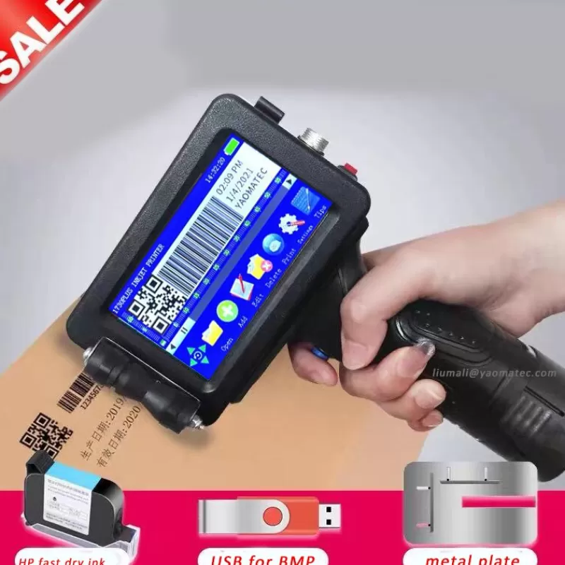 Clearance SOC 12.7mm Online QR Bar Batch Code Date Number Logo Expiry Date Label Portable Hand Jet Handheld TIJ Thermal Inkjet Printer printer-1-black-ink