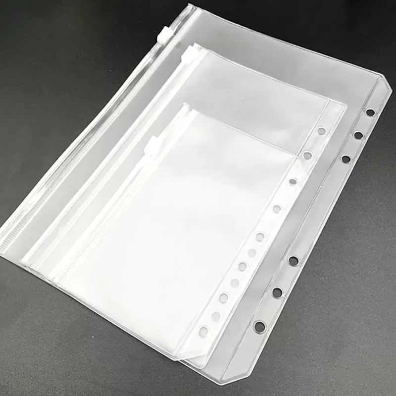 Outlet SOC 12PCS Convenient Clear PVC A5 A6 A7 Binder Pockets Clear Zipper Folders For 6-Ring Notebook Binder Files Reports Binder