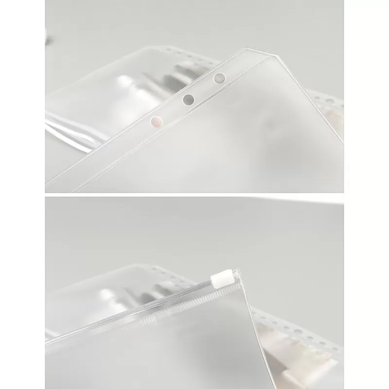 Outlet SOC 12PCS Convenient Clear PVC A5 A6 A7 Binder Pockets Clear Zipper Folders For 6-Ring Notebook Binder Files Reports Binder
