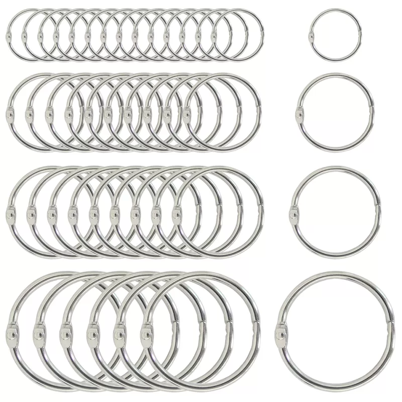 Store SOC 15/30pcs Metal Loose Leaf Binder Ring Book Hoops DIY Albums School Office Craft Book Binding Hoops Office Binding Supplies