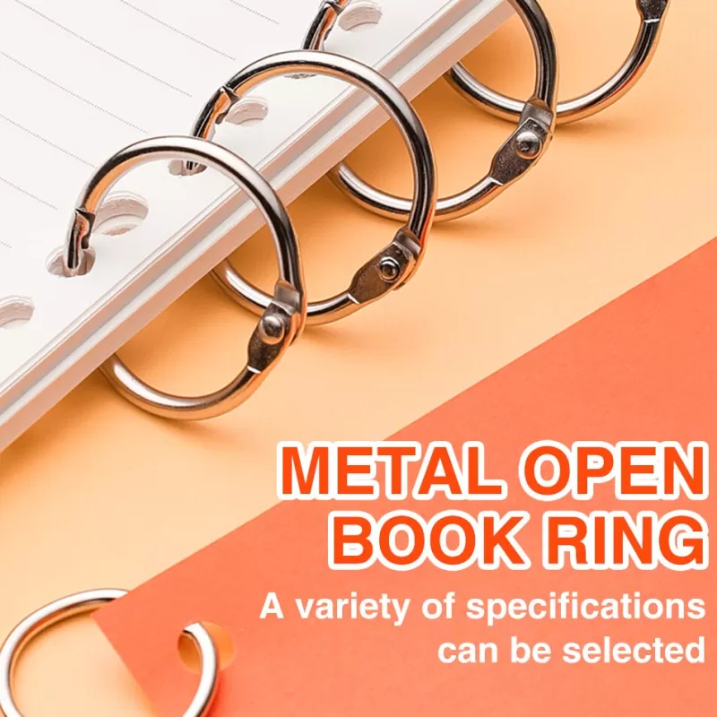 Store SOC 15/30pcs Metal Loose Leaf Binder Ring Book Hoops DIY Albums School Office Craft Book Binding Hoops Office Binding Supplies