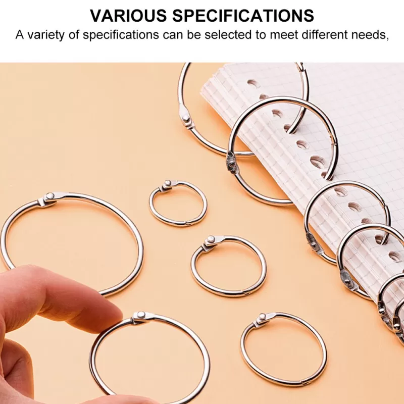 Store SOC 15/30pcs Metal Loose Leaf Binder Ring Book Hoops DIY Albums School Office Craft Book Binding Hoops Office Binding Supplies