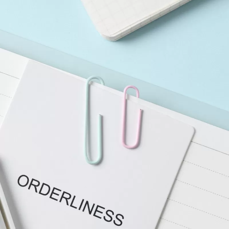 Hot SOC 1 Box Colored Paper Clip Metal Clips Memo Clip Bookmarks Stationery Office Accessories School Supplies Length 18mm/50mm