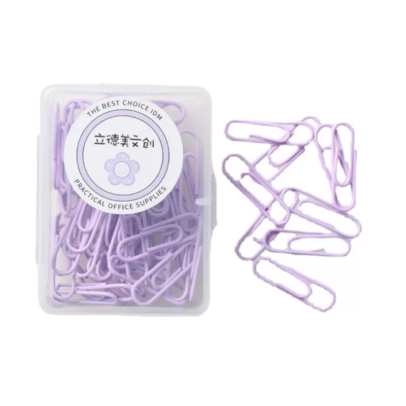 Hot SOC 1 Box Colored Paper Clip Metal Clips Memo Clip Bookmarks Stationery Office Accessories School Supplies Length 18mm/50mm