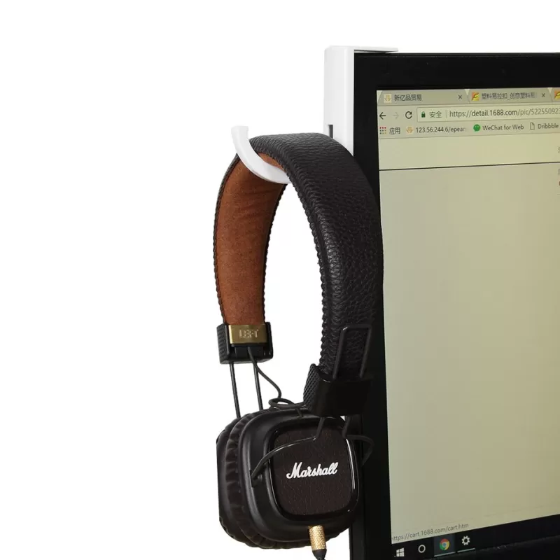 Outlet SOC 1pc Earphone Holder Headphone Headset Hanger Holder Hook Tape Sticker For Desk PC Display Monitor Household Accessories
