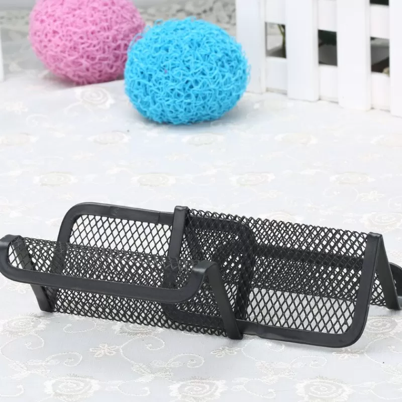 Best SOC 1pc Metal Mesh Portable Business Name Card Holder Display Stand Rack Desktop Table Organizer Home Desk Storage Stand black
