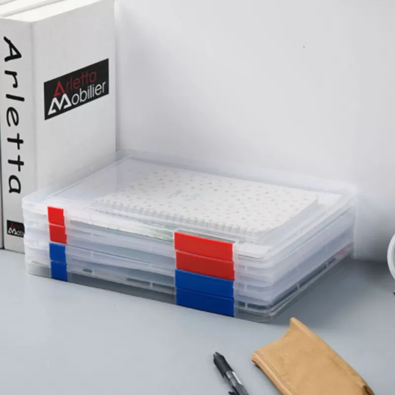 Flash Sale SOC 1Pcs Portable A4 Transparent Storage Box Clear Plastic Document Paper Filling Case File Waterproof Dustproof Office Supplies