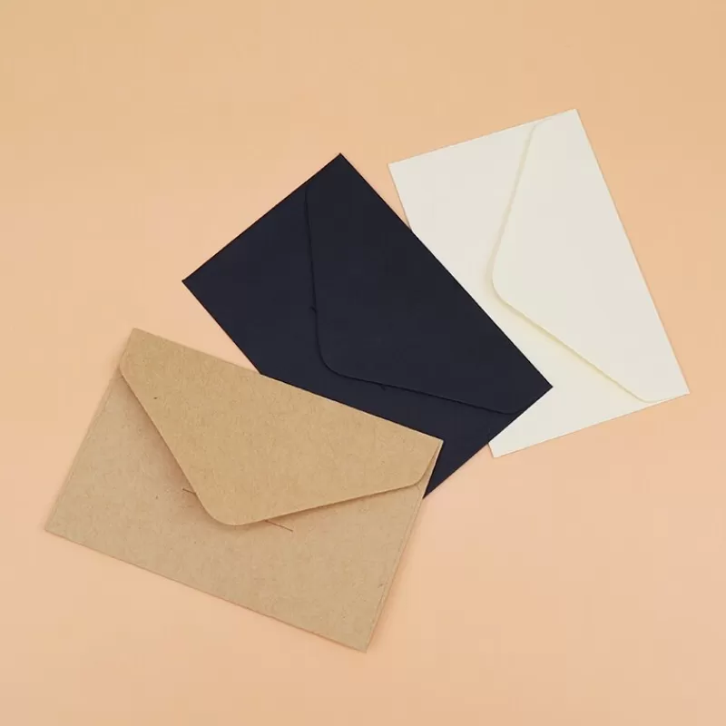 Sale SOC 20/40/80PCS Classical White Black Kraft Blank Mini Paper Window Envelopes Wedding Invitation Envelope Gift Envelope