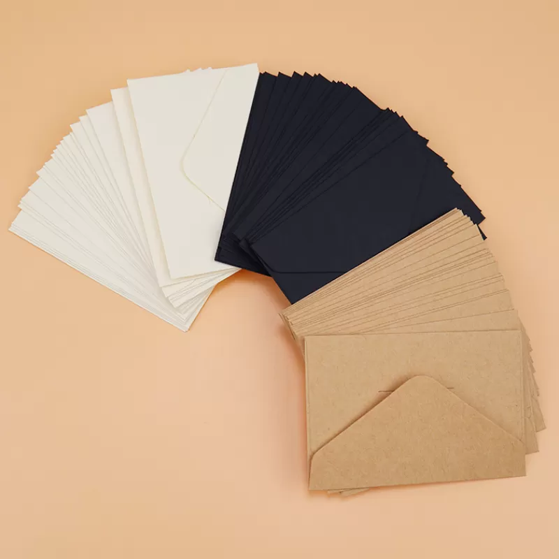 Sale SOC 20/40/80PCS Classical White Black Kraft Blank Mini Paper Window Envelopes Wedding Invitation Envelope Gift Envelope