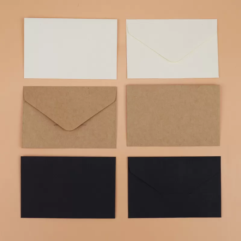 Sale SOC 20/40/80PCS Classical White Black Kraft Blank Mini Paper Window Envelopes Wedding Invitation Envelope Gift Envelope