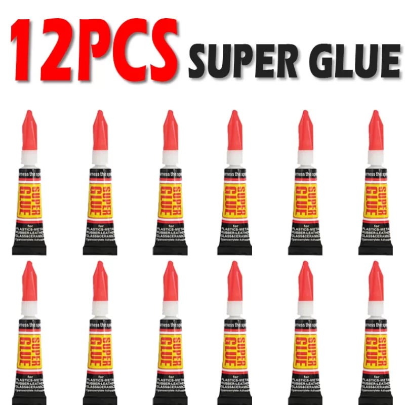 Sale SOC 3-12pcs Liquid Super Glue Wood Rubber Metal Glass Cyanoacrylate Adhesive Stationery Store Nail Gel 502 Instant Strong Bond Leath