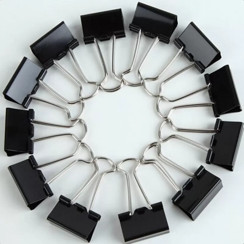 Online SOC 36 Pieces/Lot Black Metal Binder Clips 15/19/25/32/41/51mm Notes Letter Paper Clip Office Supplies Binding Securing Clip Product