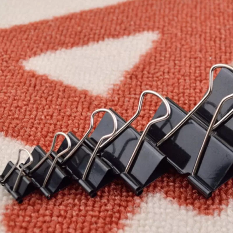 Online SOC 36 Pieces/Lot Black Metal Binder Clips 15/19/25/32/41/51mm Notes Letter Paper Clip Office Supplies Binding Securing Clip Product