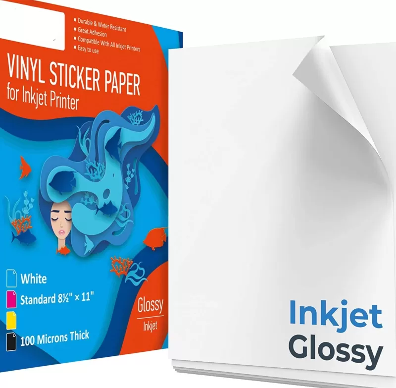 Hot SOC 50 Sheets A4 Vinyl Sticker Paper For Inkjet Printer Glossy White Self Adhesive Stickers Label Waterproof Decal Paper Sheet
