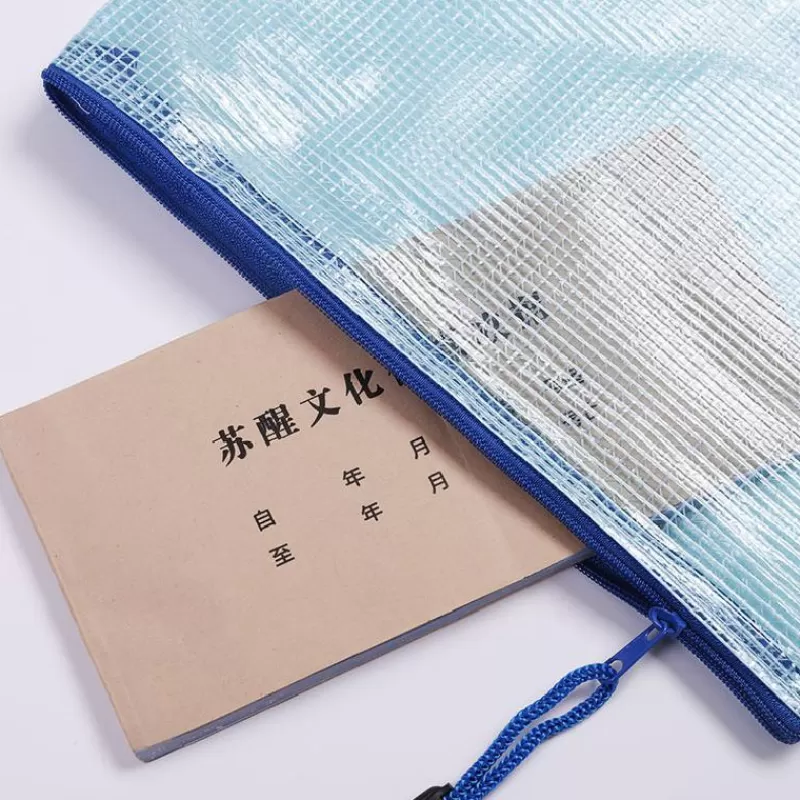 Online SOC 5/10/20pcs Mesh Zipper Pouch Document Bag Waterproof Zip File Folders A5 School Office Supplies Pencil Case Storage Bags