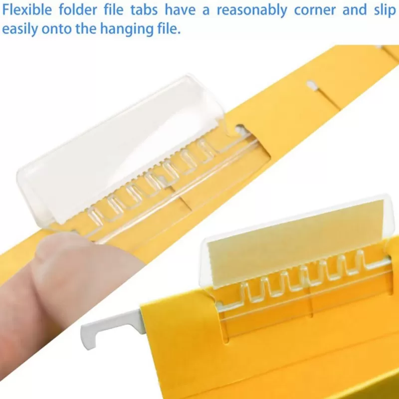 Best SOC 60 PCs File Folder Tabs Hanging File Folder Labels With Blank Inserts 2 Inches Plastic Tabs For Folders Quick Identification