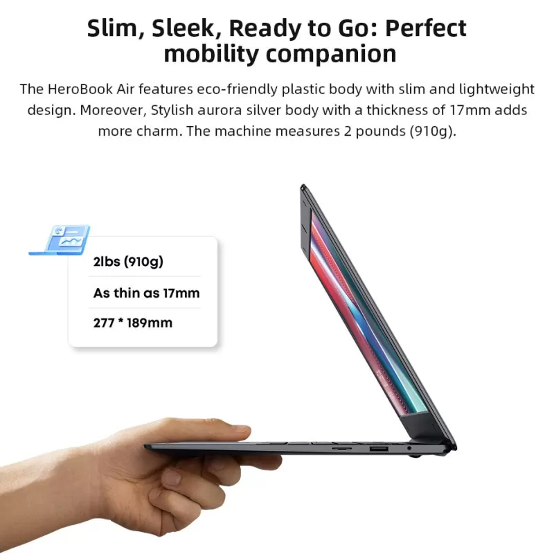 Online SOC CHUWI HeroBook Air 11.6 Inch Laptop 4GB RAM 128GB SSD Intel Celeron N4020 Computer UHD Graphics 600 Windows 10 NotebooK dark-gray