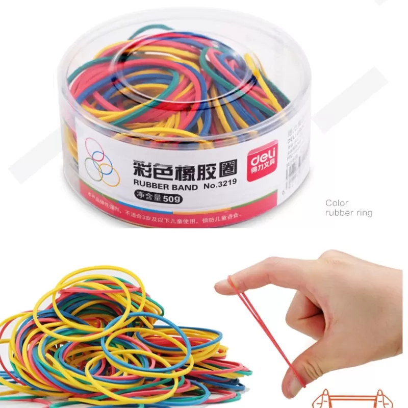 Hot SOC Colorful Strong Elastic Rubber Band Loop 50g School Stationery Office Pen Holder Organiser