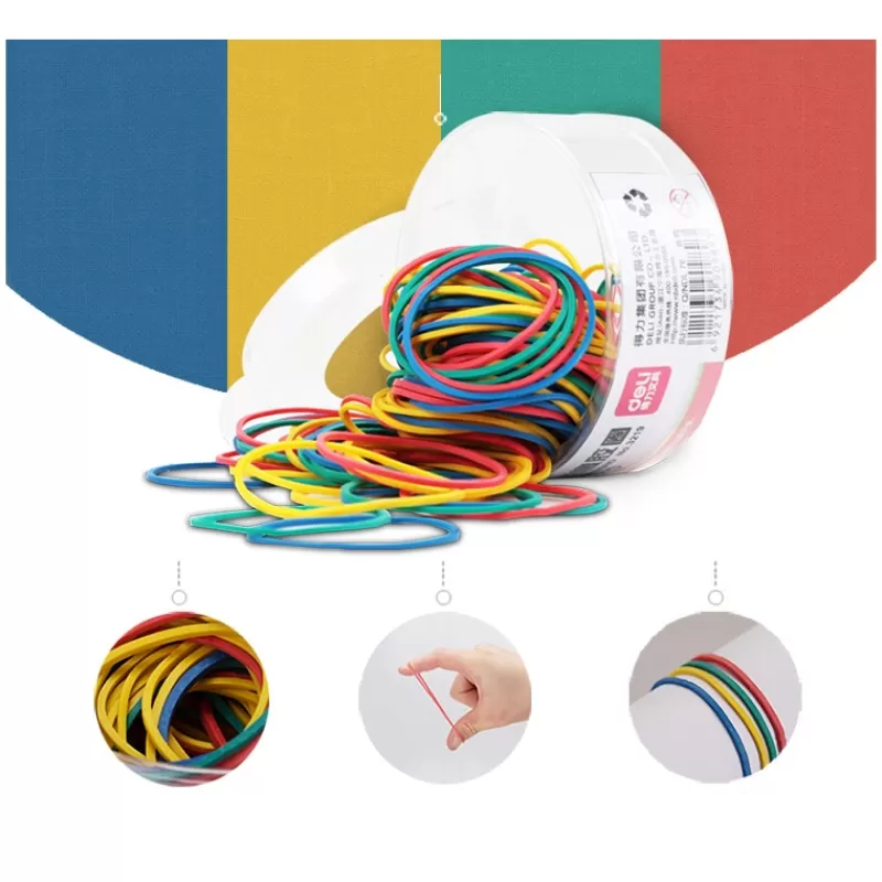 Hot SOC Colorful Strong Elastic Rubber Band Loop 50g School Stationery Office Pen Holder Organiser