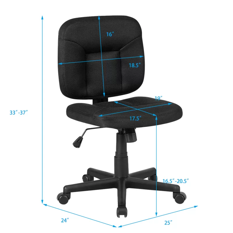 Flash Sale SOC Costway Mesh Computer Chair Low Back Adjustable Task Chair Armless Home Office Furniture 586