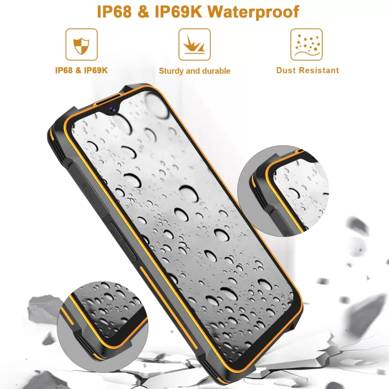 Best Sale SOC Cubot KingKong 5 Pro IP68/IP69K Waterproof Smartphone Rugged Phone 8000mAh 48MP Triple Camera Android 11 NFC 64GB Global 4G LTE black-orange