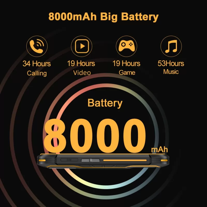 Best Sale SOC Cubot KingKong 5 Pro IP68/IP69K Waterproof Smartphone Rugged Phone 8000mAh 48MP Triple Camera Android 11 NFC 64GB Global 4G LTE black-orange