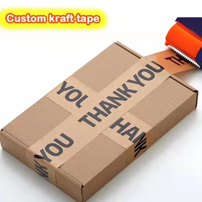 Clearance SOC [Custom] Self-Adhesive High Adhesive Kraft Paper Tape Degradation Easy Tear Masking Sealing Packaging Kraft Paper Tape