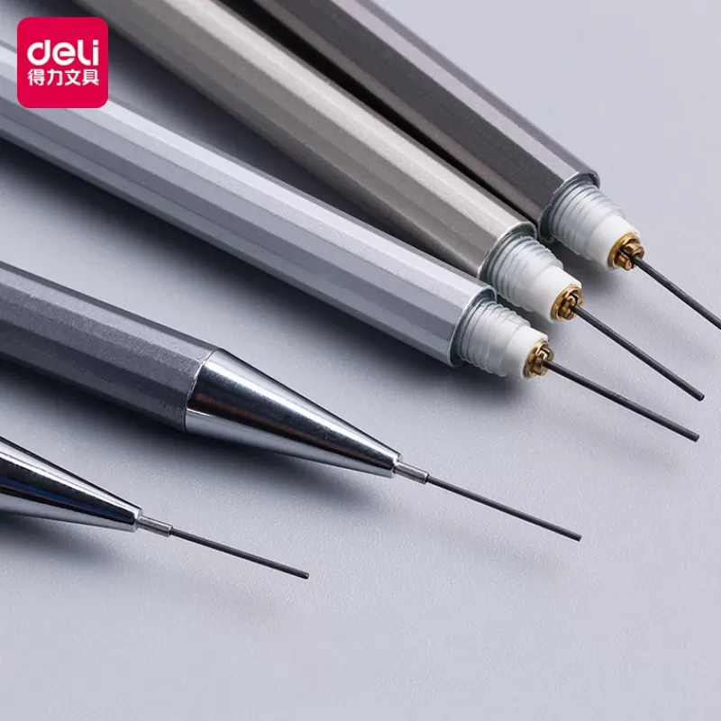 Flash Sale SOC DELI High Quality Full Metal Mechanical Pencil 0.5/0.7 Lapices For Professional PaintingAnd Writing School Supplies