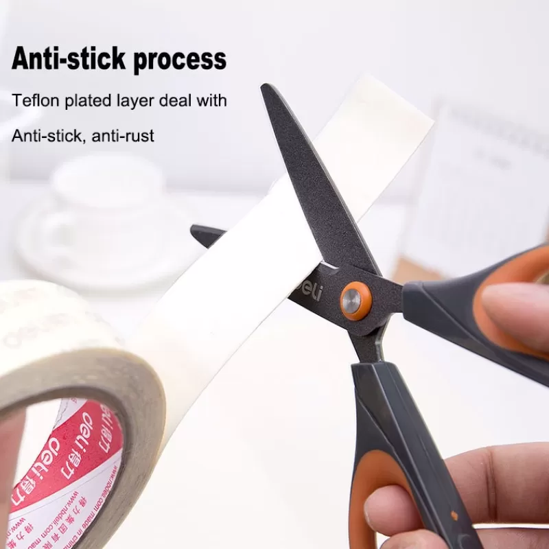 Cheap SOC Deli Scissors Alloy Stainless Steel Anti Stick Scissors Stationery Office Student DIY Hand Craft School Sissors Tool Supplies
