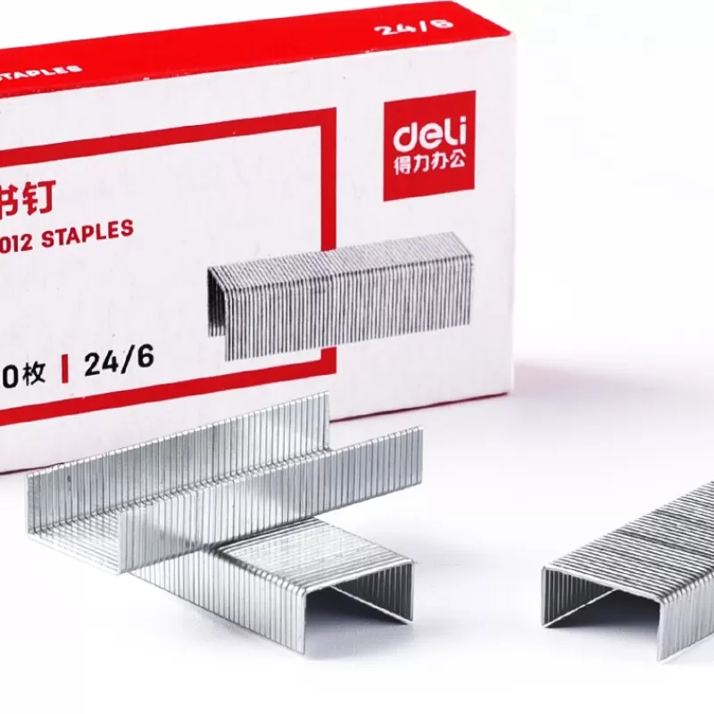 Hot SOC Deli Universal No.12 Staples Electroplating Thicken Staples Unified Standard Small 24/6 Staples 1box School Office Supplies