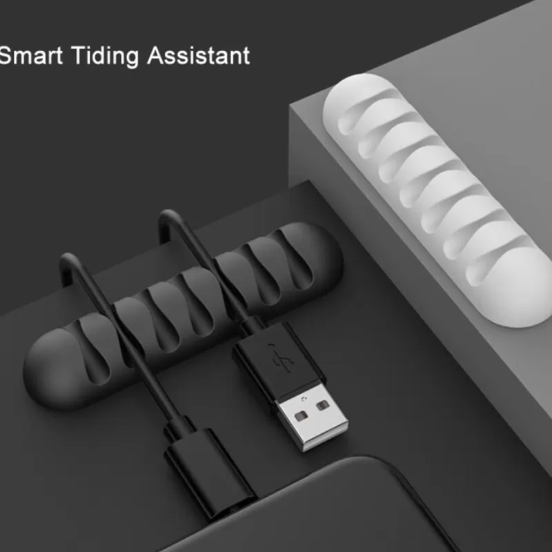 New SOC Desktop Cable Clips Tidy Management Wire Organizer Winder Self Adhesive Organizing Home Office Mouse USB PC Charging 4 5 7 Slots
