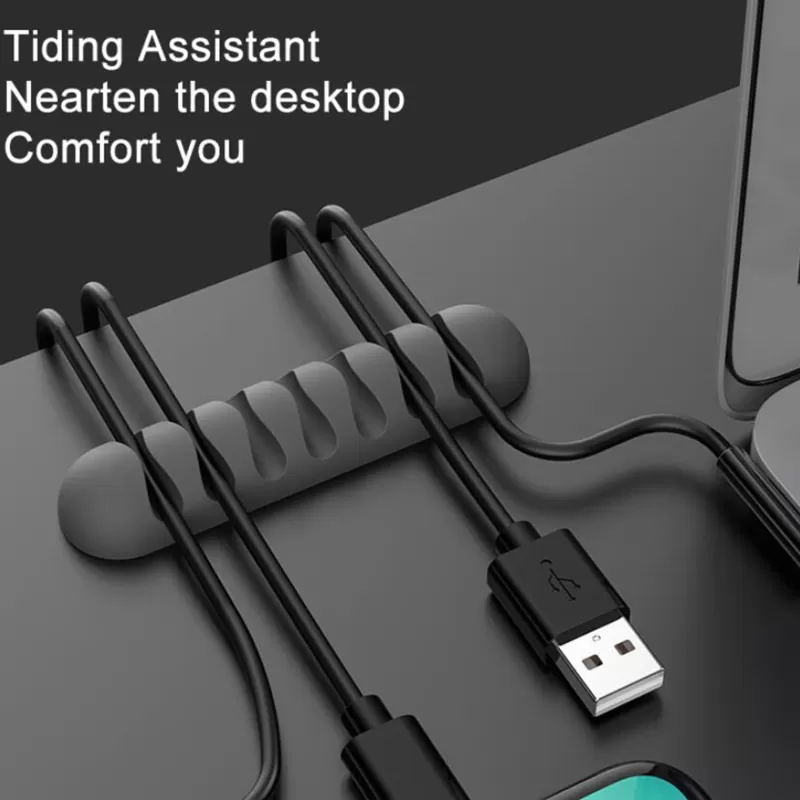 New SOC Desktop Cable Clips Tidy Management Wire Organizer Winder Self Adhesive Organizing Home Office Mouse USB PC Charging 4 5 7 Slots