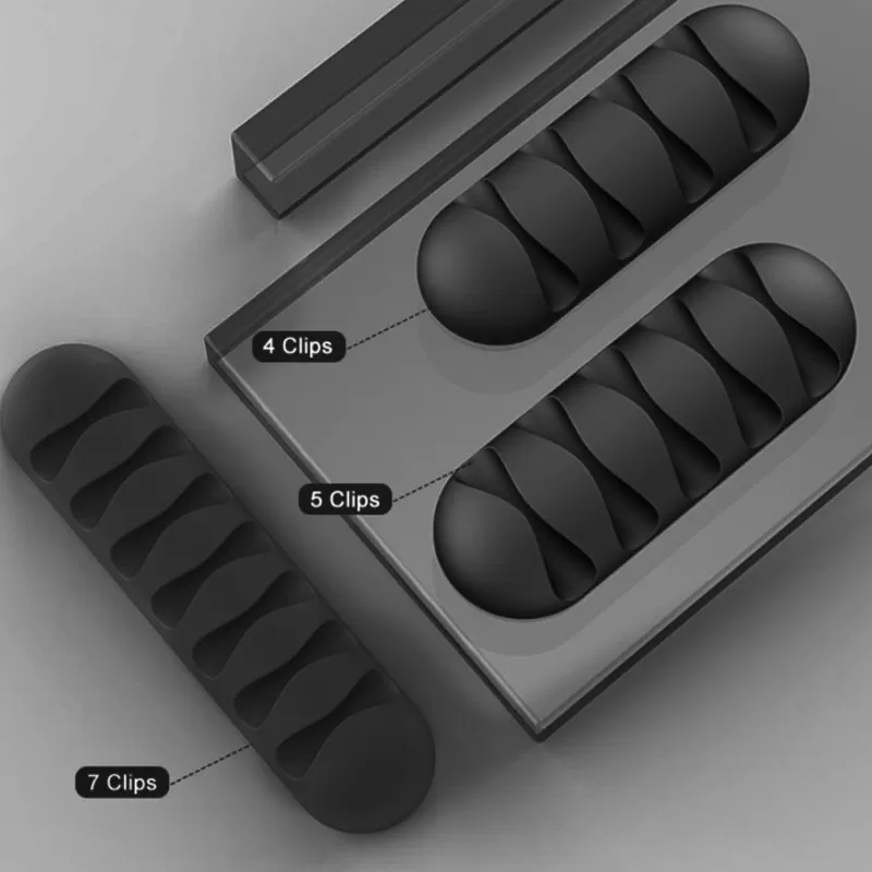 New SOC Desktop Cable Clips Tidy Management Wire Organizer Winder Self Adhesive Organizing Home Office Mouse USB PC Charging 4 5 7 Slots
