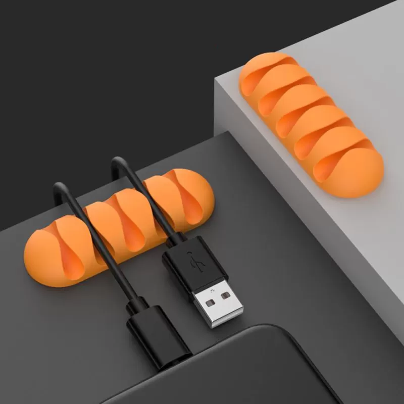 New SOC Desktop Cable Clips Tidy Management Wire Organizer Winder Self Adhesive Organizing Home Office Mouse USB PC Charging 4 5 7 Slots