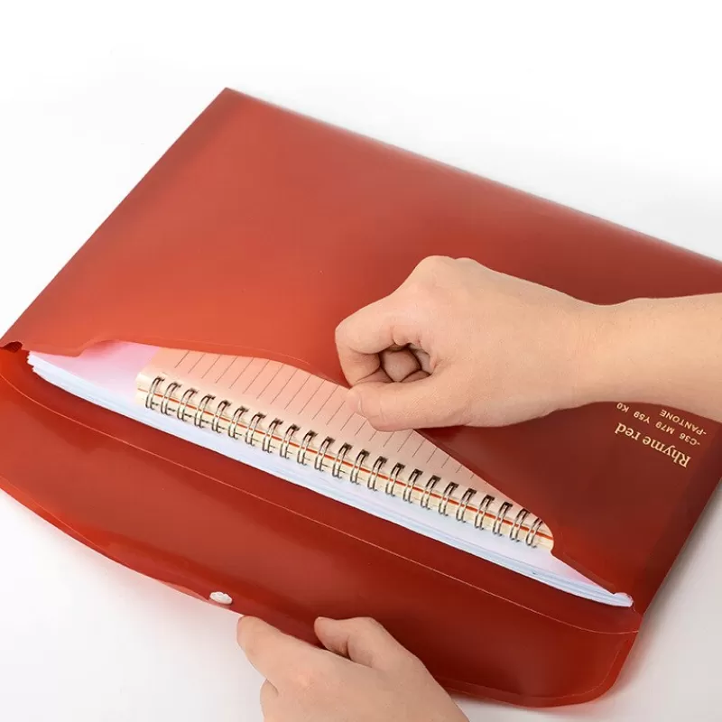 Outlet SOC EZONE 4PCS A4 File Holder Random Retro Color Creative Snap Folder Storage Bag Subject Classification File Bag Desktop Organizer