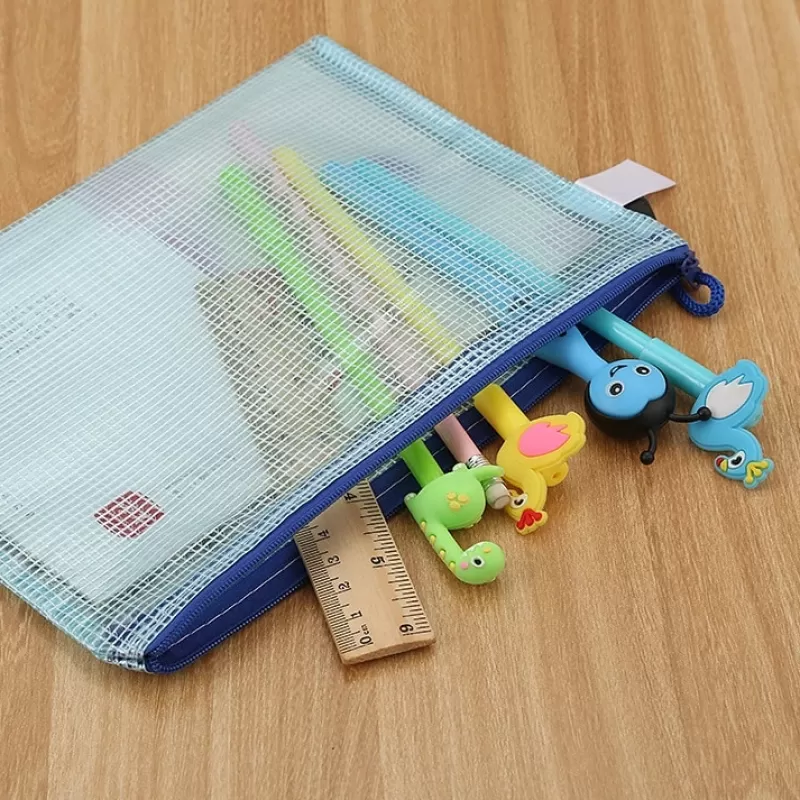 Shop SOC File Mesh Zipper Pouch A4/A5/A6/B4/B5 Document Bag Waterproof Zip File Folders Pencil Case School Office Supplies Storage Bags