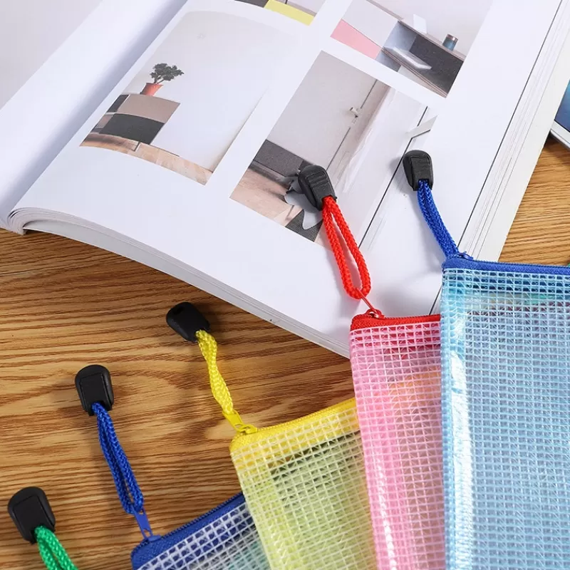 Shop SOC File Mesh Zipper Pouch A4/A5/A6/B4/B5 Document Bag Waterproof Zip File Folders Pencil Case School Office Supplies Storage Bags