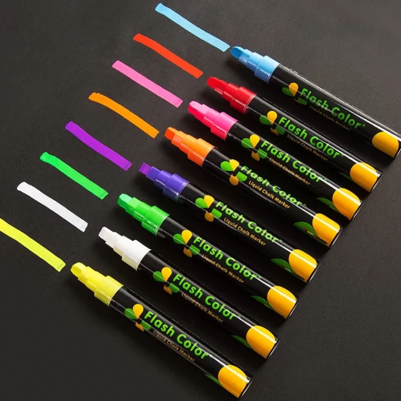 Clearance SOC Haile 8Color 3*6mm Liquid Chalk Erasable Highlighter Fluorescent Marker Pen,For Whiteboard Graffiti LED Advertisement Chalkboard
