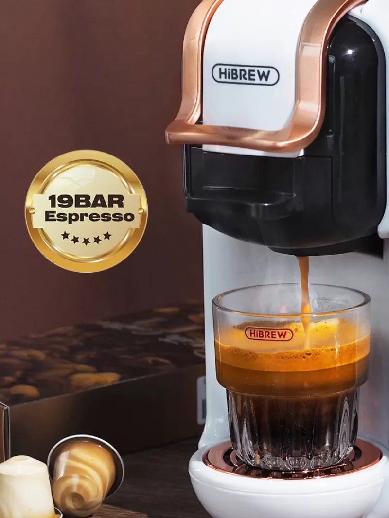 Store SOC HiBREW Multiple Capsule Coffee Machine, Hot/Cold Dolce Gusto Milk Nespresso Capsule ESE Pod Ground Coffee Cafeteria 19Bar 5 In 1