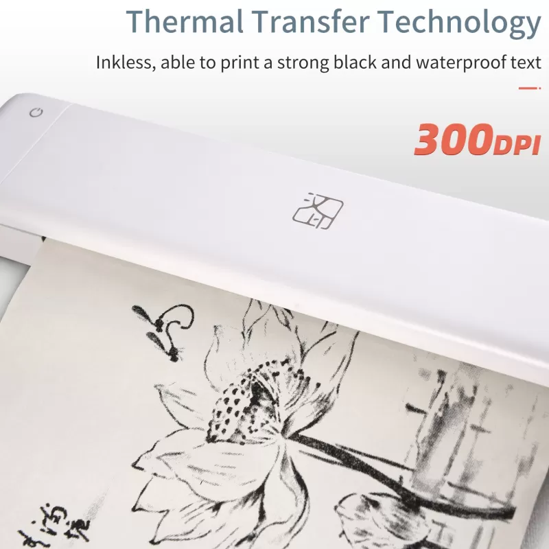 Discount SOC HPRT MT800 A4 Portable Thermal Transfer Printer 300DP IWireless&USB Connect For Mobile Computer For Office School W/ Ribbon Roll