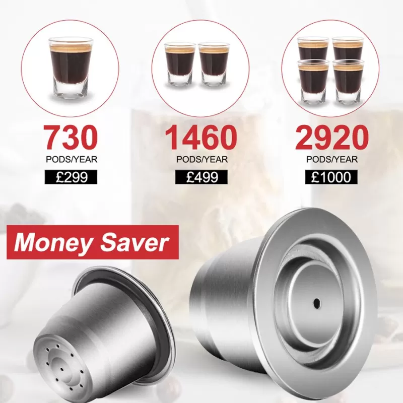 Cheap SOC ICafilas Krups Inissia Reusable Coffee Capsule ,For Nespresso De’Longhi 203549 Refill Coffee Filter Stainless Steel Espresso Pod