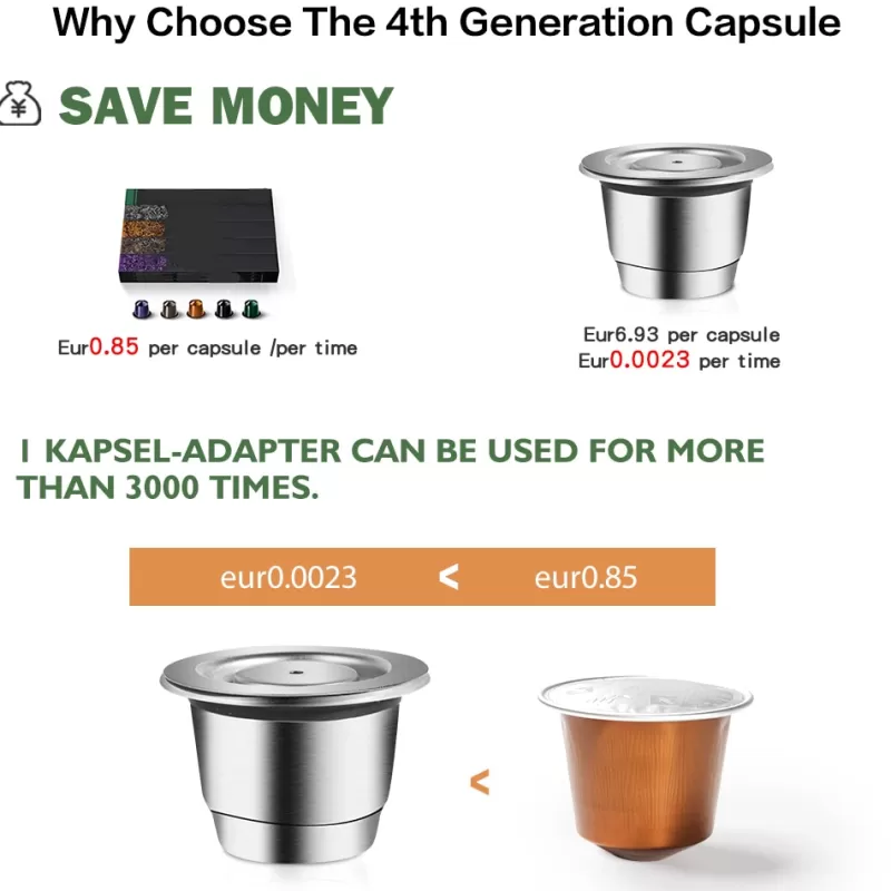Cheap SOC ICafilas Krups Inissia Reusable Coffee Capsule ,For Nespresso De’Longhi 203549 Refill Coffee Filter Stainless Steel Espresso Pod