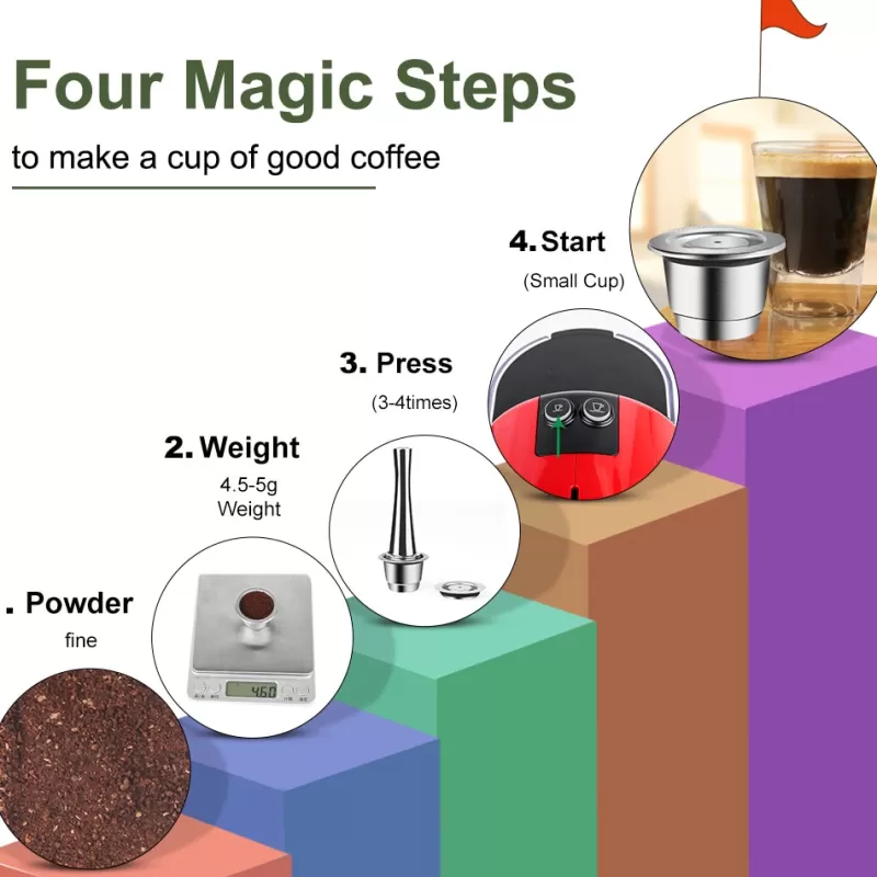 Cheap SOC ICafilas Krups Inissia Reusable Coffee Capsule ,For Nespresso De’Longhi 203549 Refill Coffee Filter Stainless Steel Espresso Pod