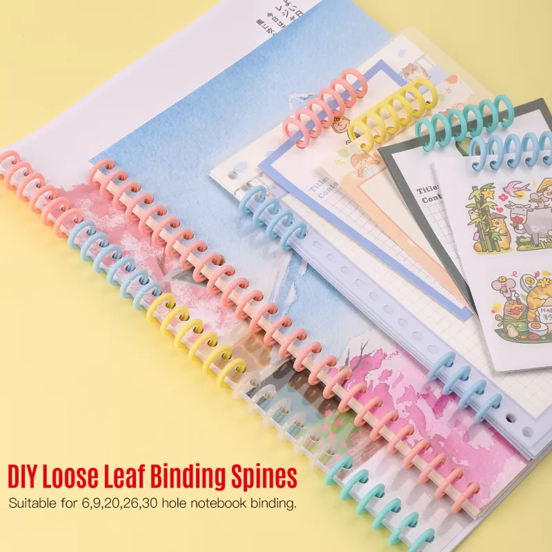 Sale SOC KW-trio 10pcs Plastic 30-Hole Loose Leaf Binders Ring Binding Spines Combs 85 Sheets Capacity For DIY Paper Notebook Album