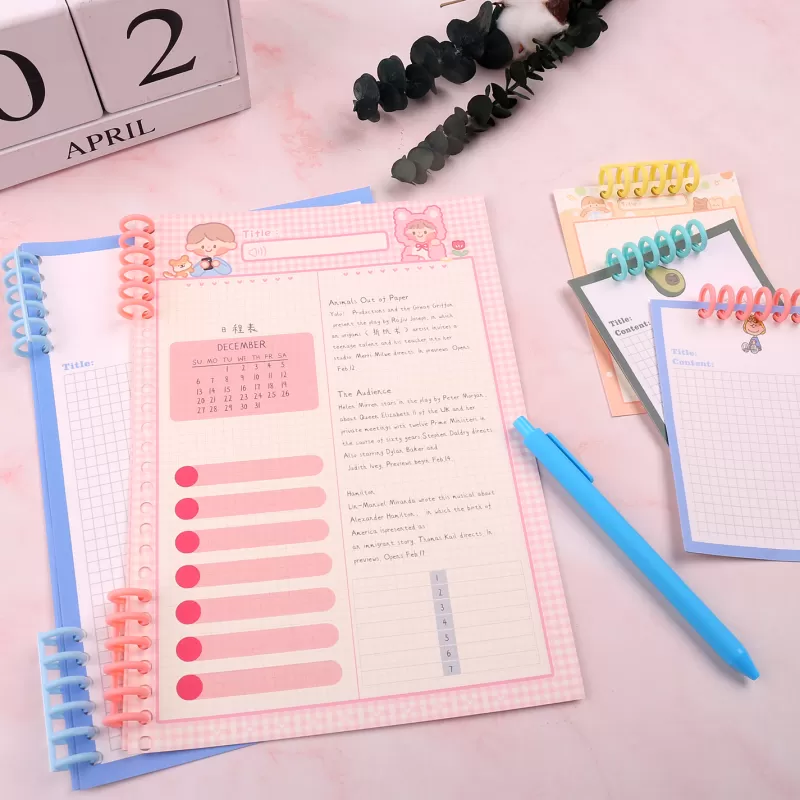 Sale SOC KW-trio 10pcs Plastic 30-Hole Loose Leaf Binders Ring Binding Spines Combs 85 Sheets Capacity For DIY Paper Notebook Album