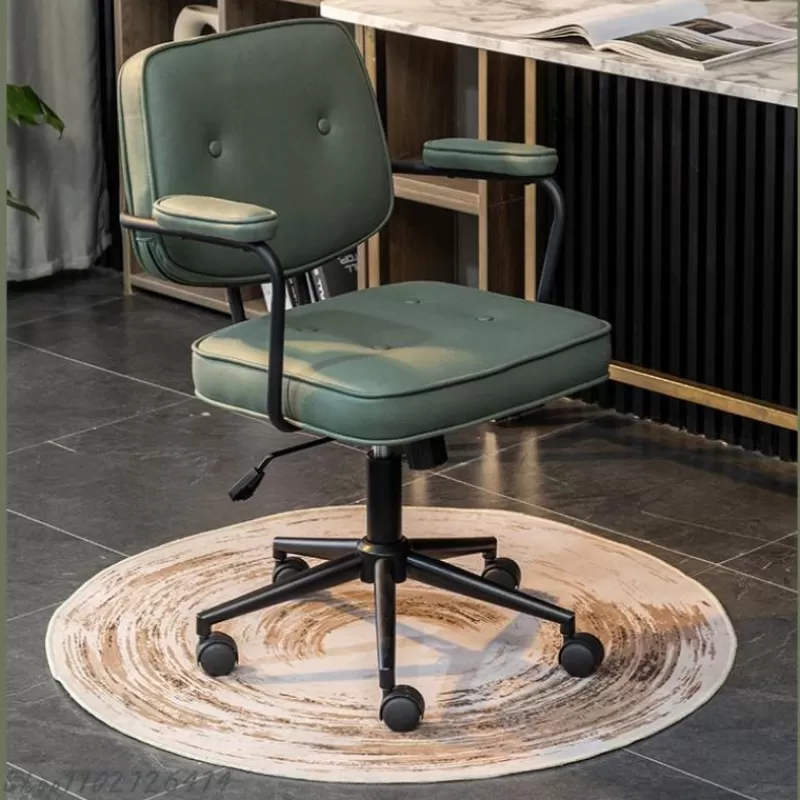 Fashion SOC Light Luxury Chair Computer Chair Home Sedentary Comfortable Office Chair Study Backrest Desk Seat Learning Lift Swivel Chair