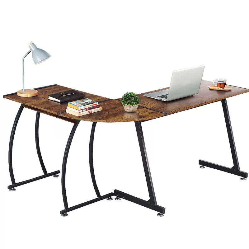 Cheap SOC L-Shaped Desktop Computer Desk Furniture Corner Desk Writing Table Home Office Furniture Workstation Standing Desk Table Meubles