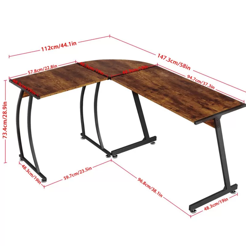 Cheap SOC L-Shaped Desktop Computer Desk Furniture Corner Desk Writing Table Home Office Furniture Workstation Standing Desk Table Meubles